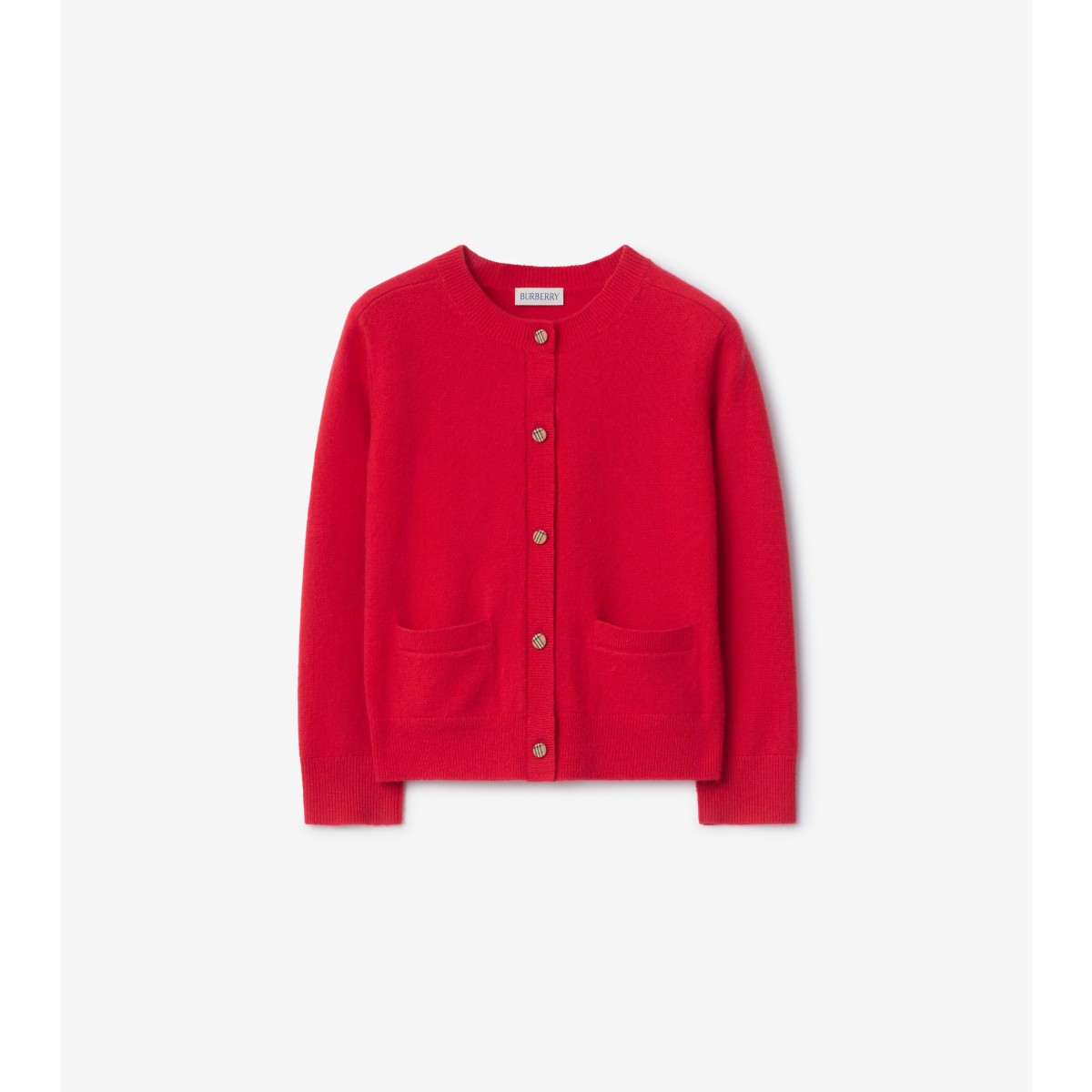  Check Patch Wool Cashmere Cardigan