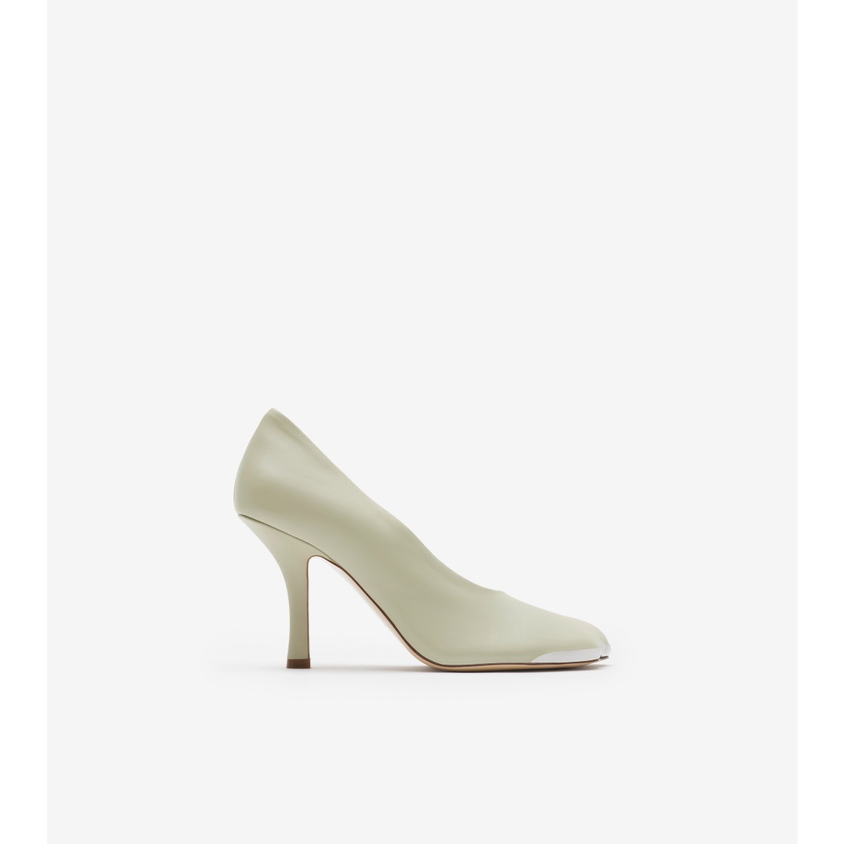 Shop Burberry Leather Duck Pumps In Plaster