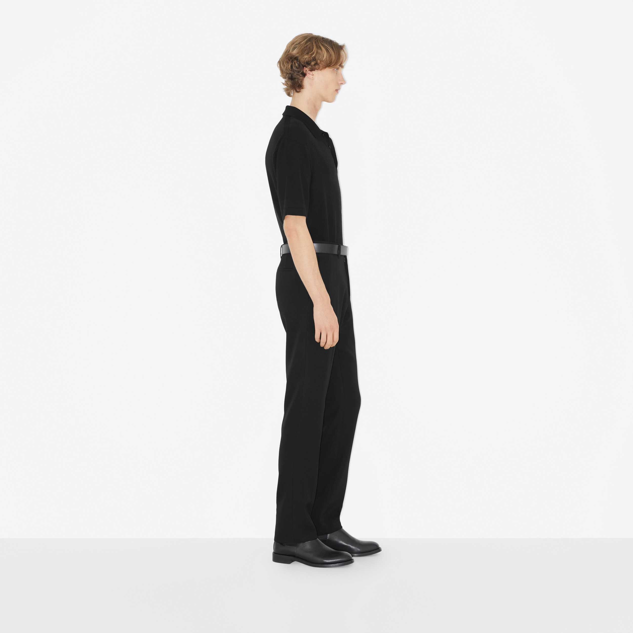 EKD ウールシルクブレンド ポロシャツ (ブラック) - メンズ | Burberry®公式サイト - 3