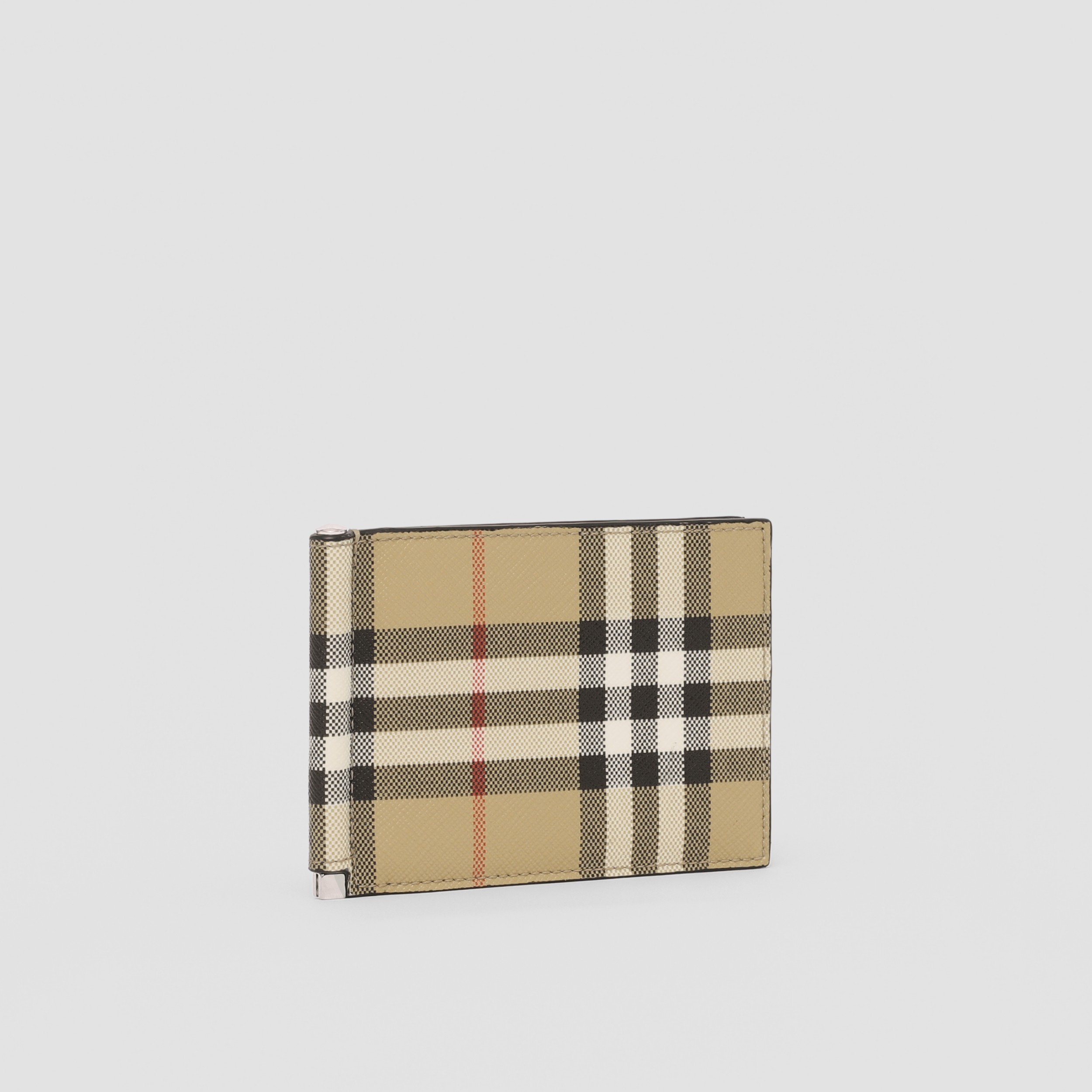 Vintage Check Money Clip Wallet in Archive Beige Men Burberry® Official