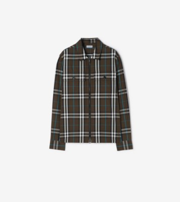 Check Cotton Overshirt in Snug brown - Men | Burberry® Official