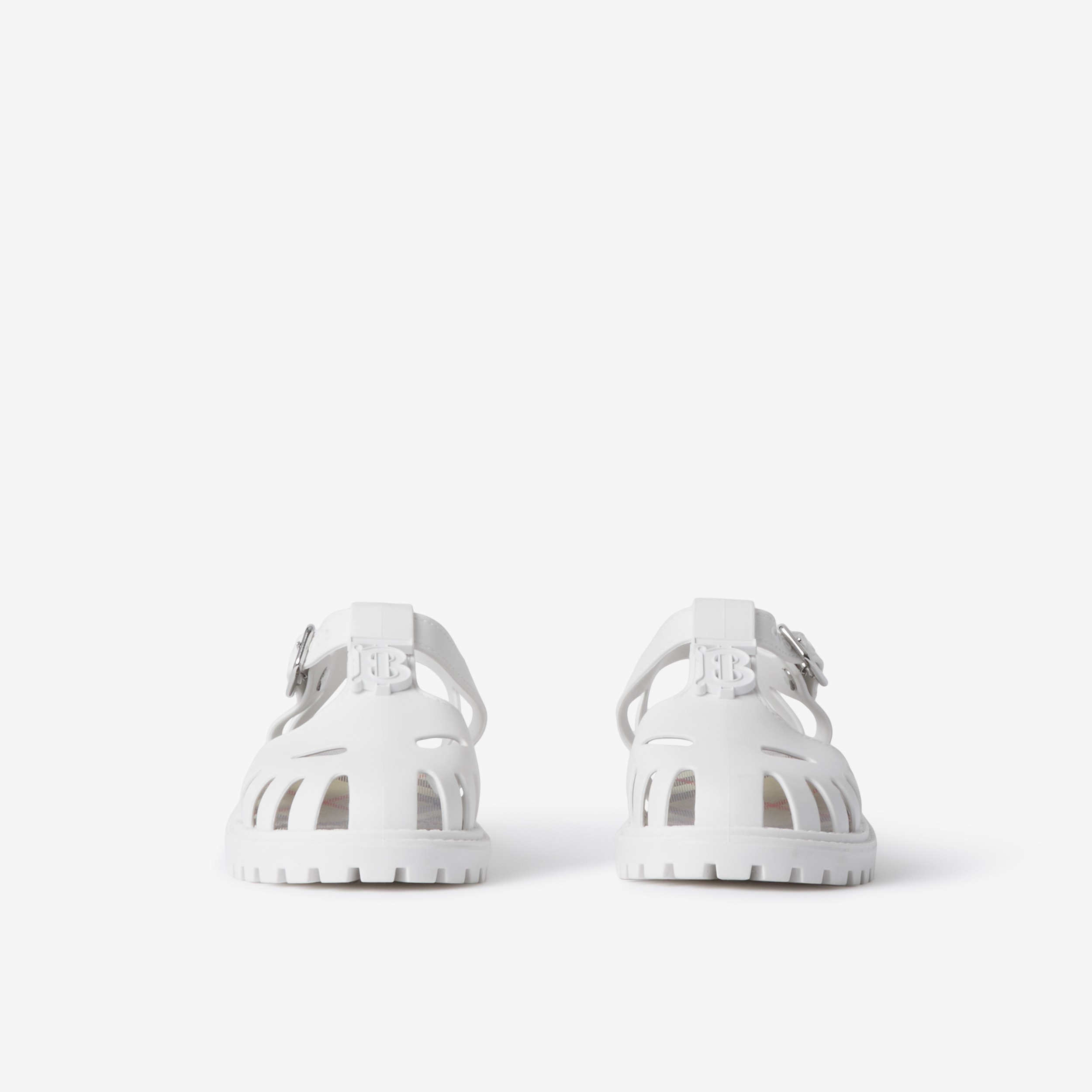 Sandalias en goma con motivo de monograma (Blanco Óptico) | Burberry® oficial - 2