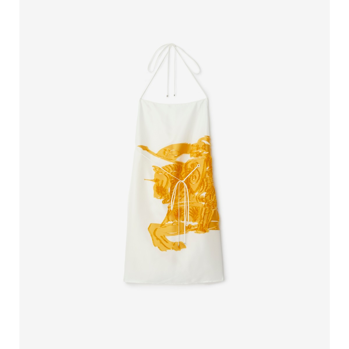 Burberry Equestrian Knight Silk-blend Dress In Sunflower