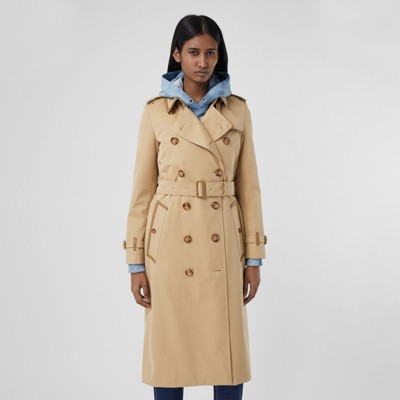 trench coat with leather trim