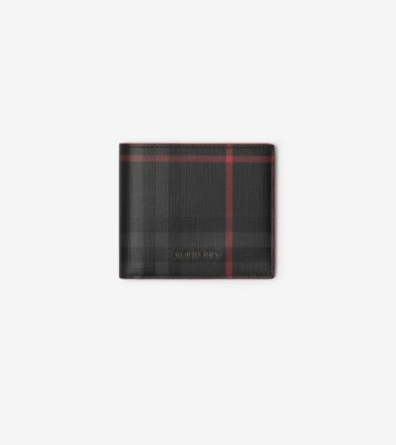 City Check Bifold Wallet in Iron grey/red - Men | Burberry® Official