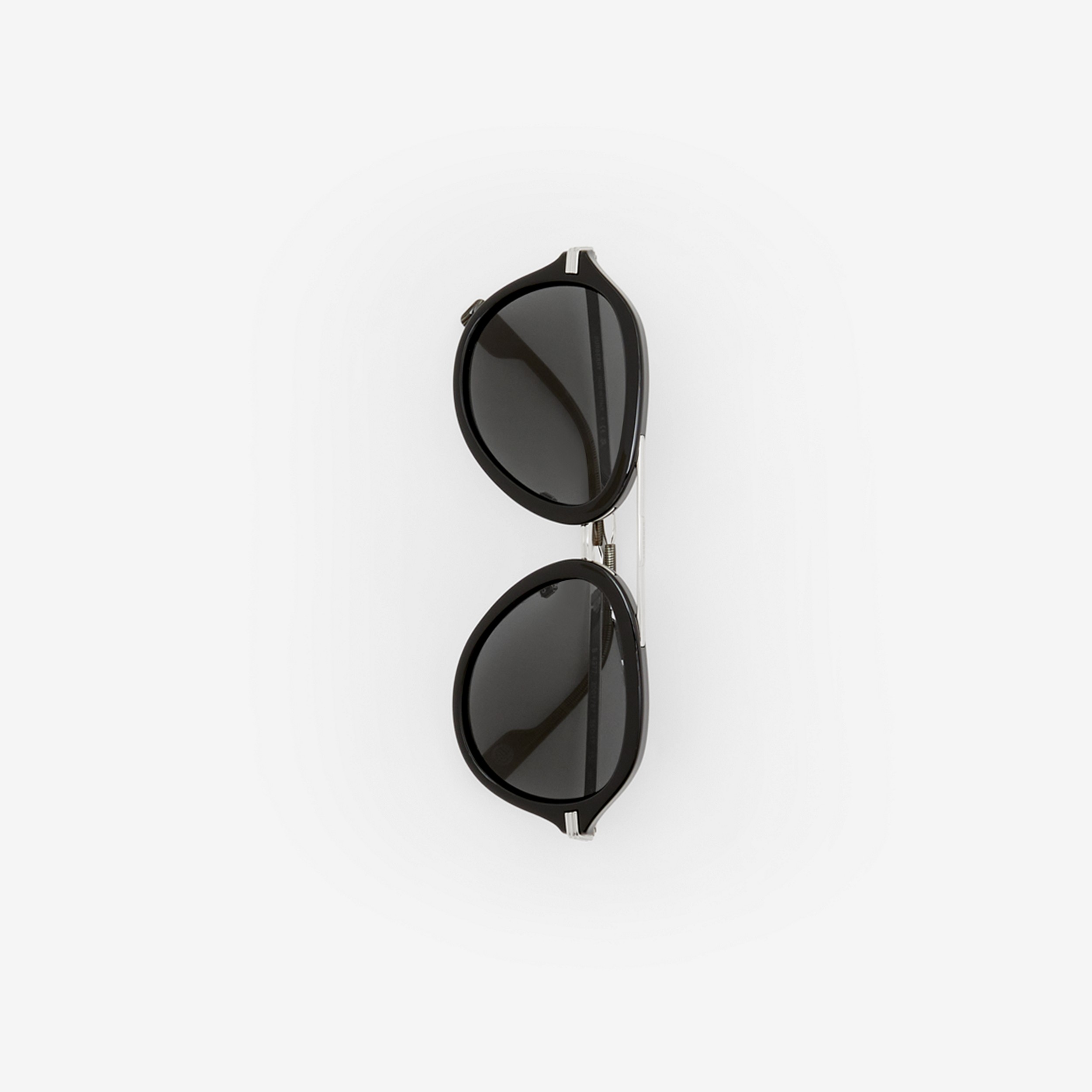 Check Detail Pilot Sunglasses in Black - Men | Burberry® Official - 2