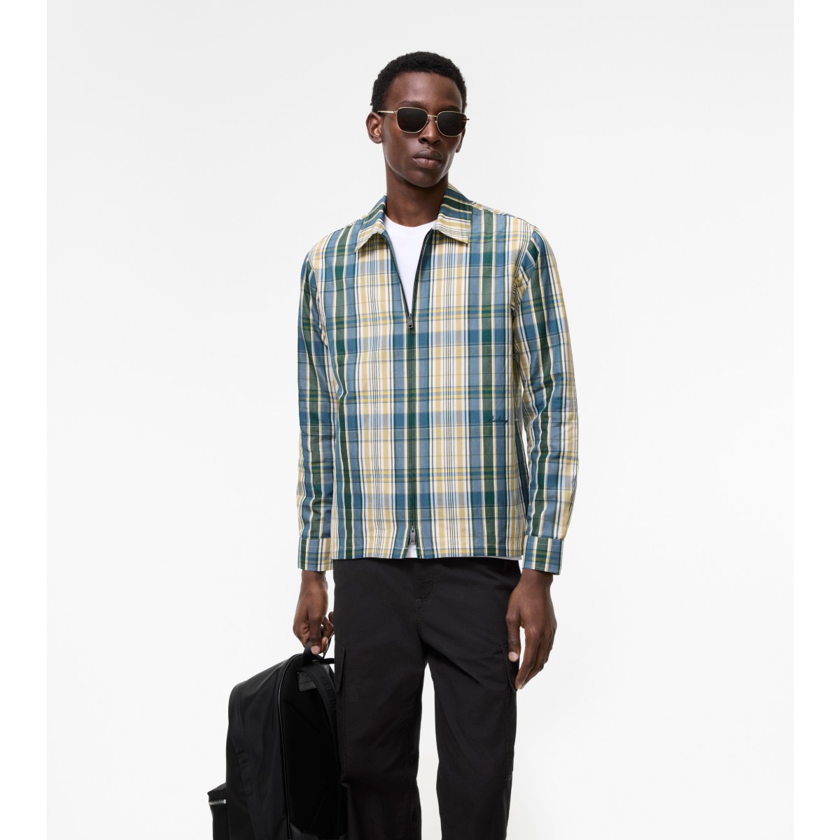  Check Cotton Linen Overshirt