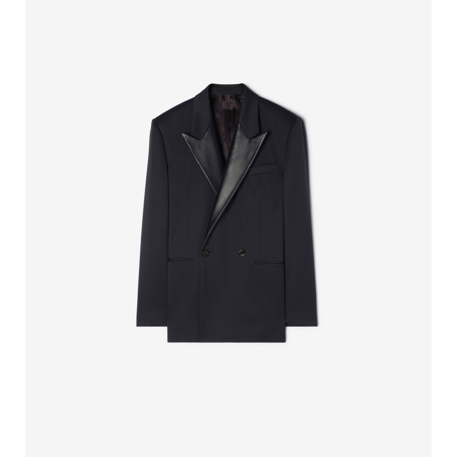 Chaqueta de esmoquin en lana grain de poudre