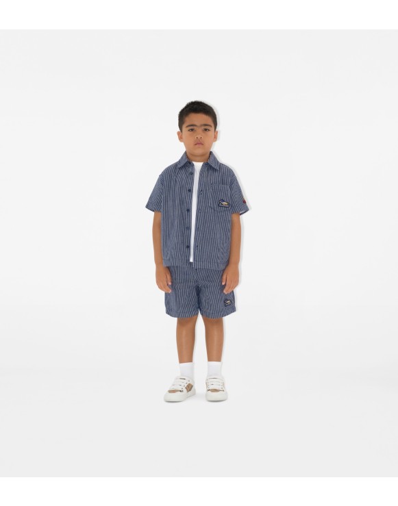 Chemise rayée en denim