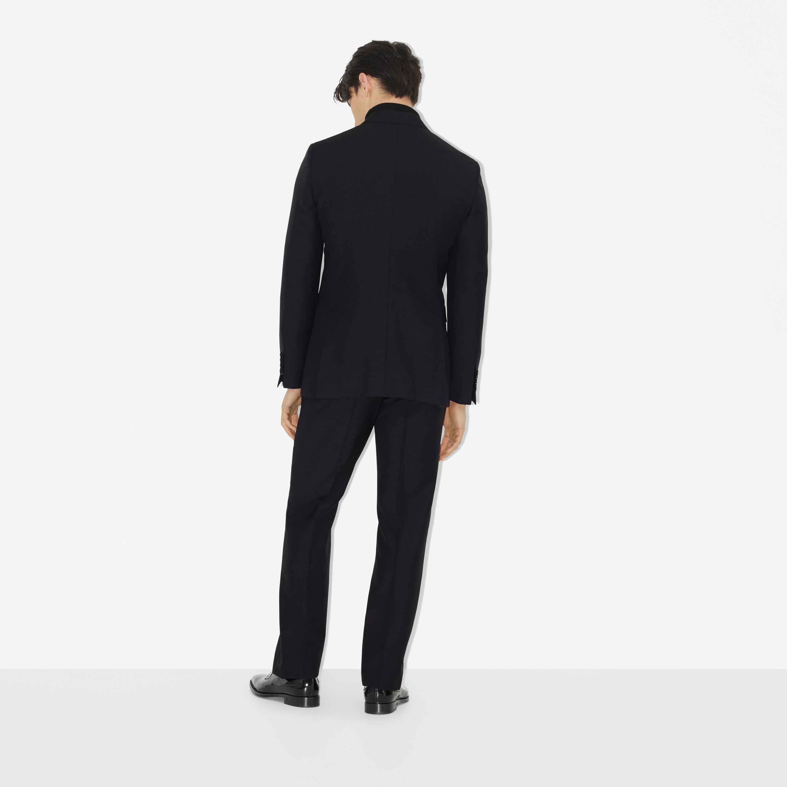 Wool Mohair Regular Fit Tailored Jacket in Navy - Men | Burberry® Official - 4
