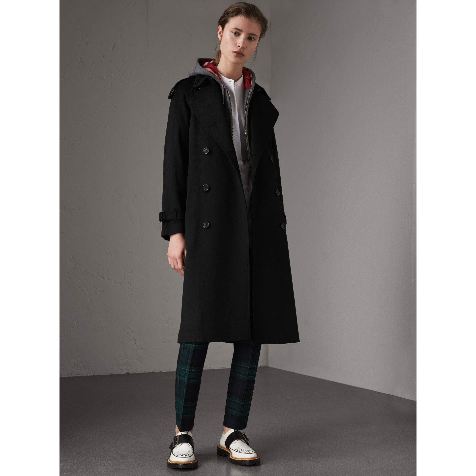 Cashmere Trench Coat in Black Women Burberry United States
