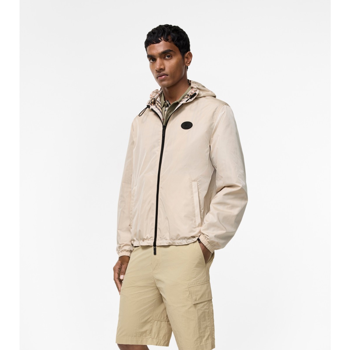  Check Reversible Hooded Jacket