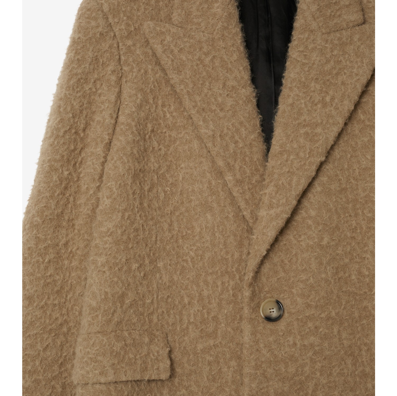 Manteau ajusté en lin et laine mélangés