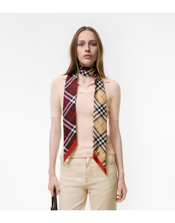 ウィメンズ シルク、ウール、カシミアスカーフ | Burberry® 公式サイト