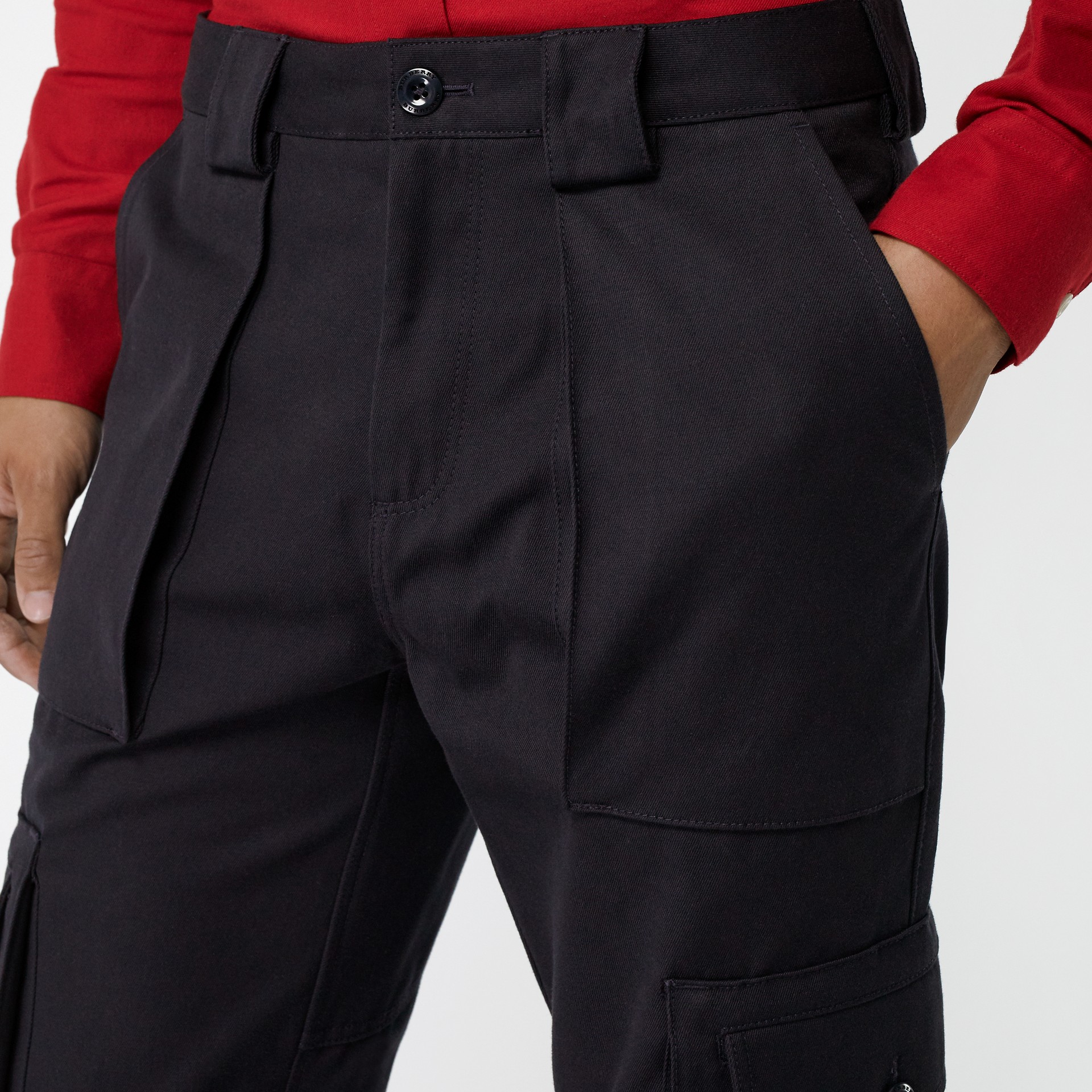 Technical Cotton Twill Cargo Trousers in Dark Navy - Men | Burberry United States