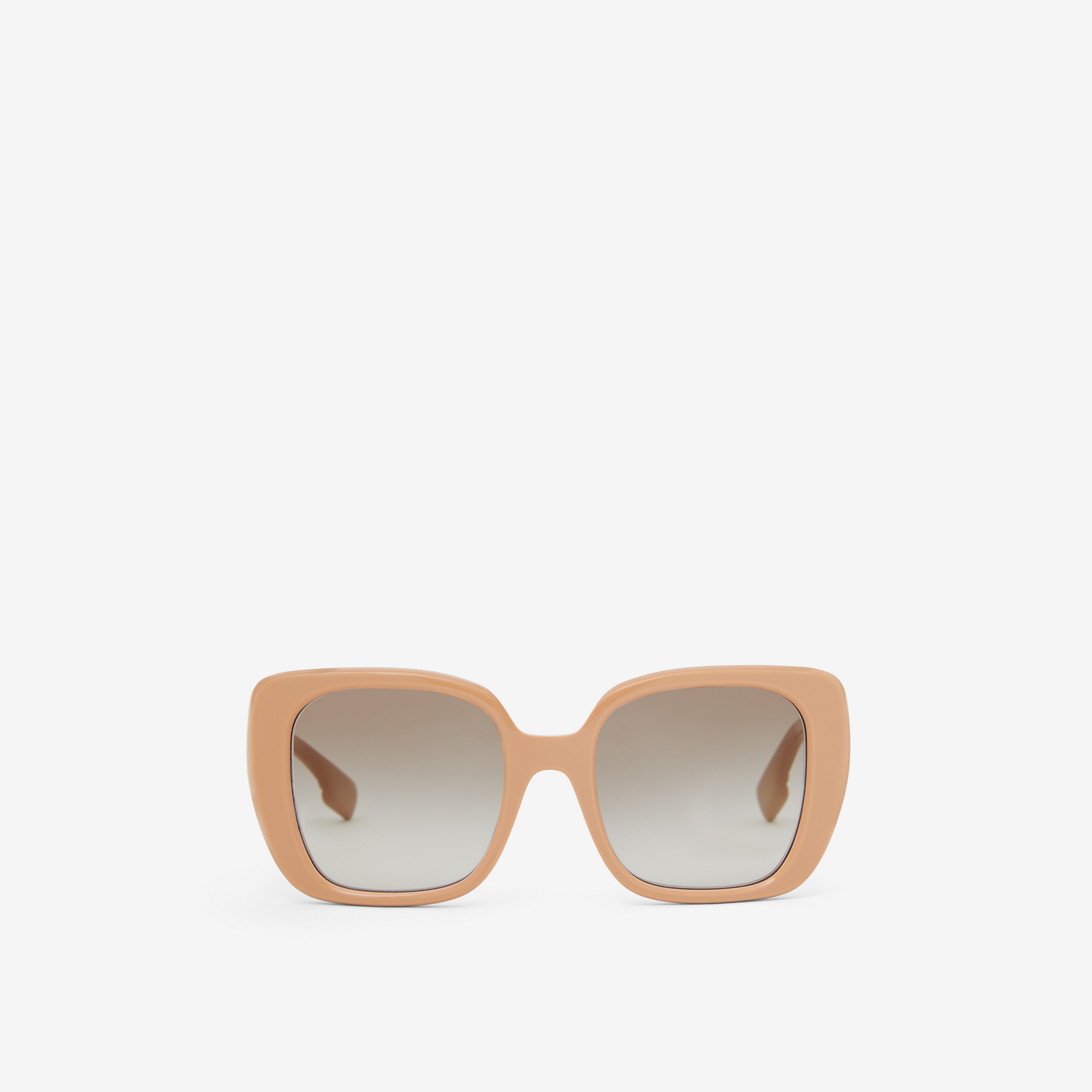 Óculos de sol Lola com armação quadrada oversize e monograma (Biscoito Bege) - Mulheres | Burberry® oficial - 1