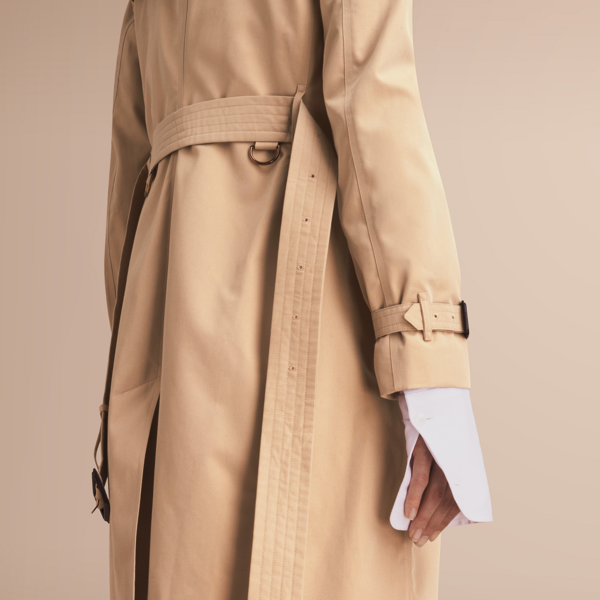 Burberry London Cotton Gabardine Long Kensington Trench Coat In