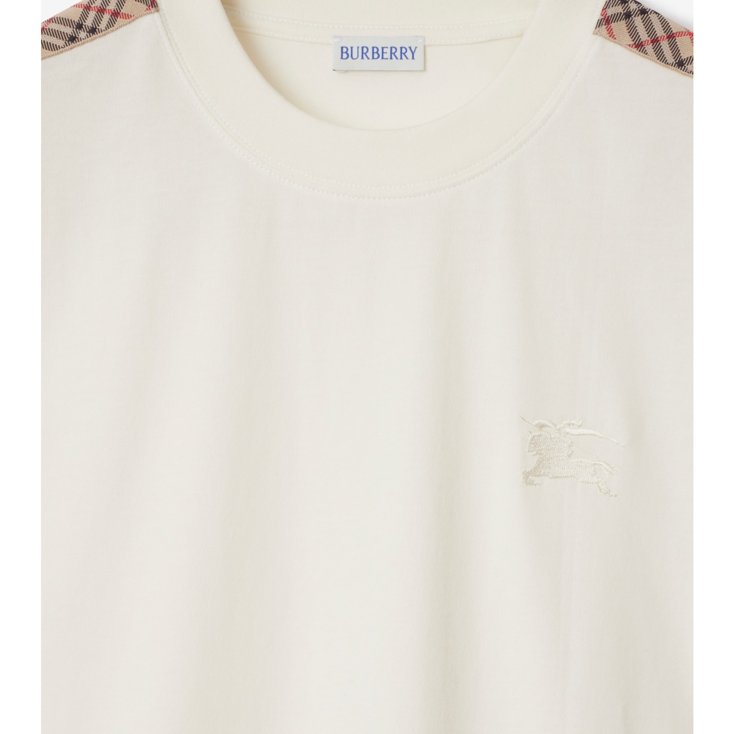 Check Trim Cotton T-shirt