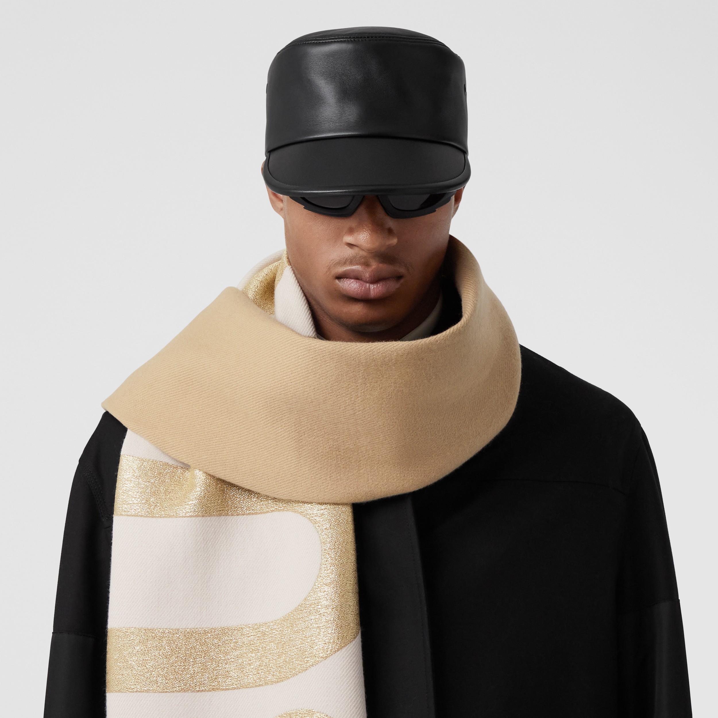 Logo Wool Blend Scarf in Camel/light Blush | Burberry® Official - 4