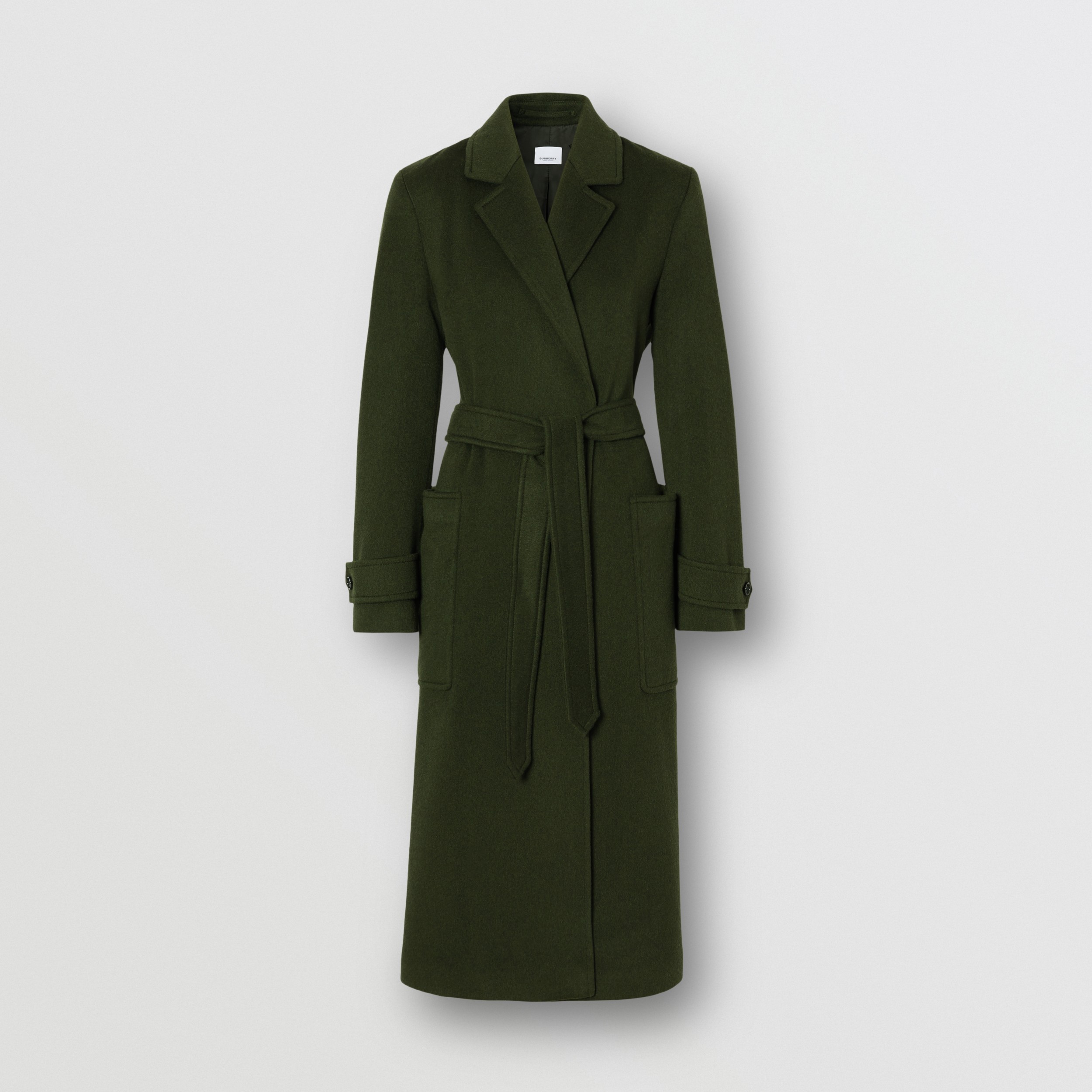 Cashmere Wrap Coat in Forest Green Women Burberry United States