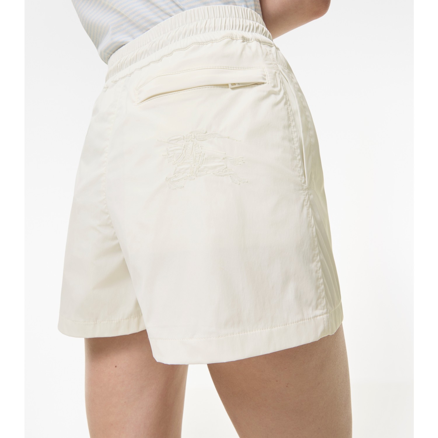 Stretch Nylon Shorts in Seashell white - Women | Burberry® Official