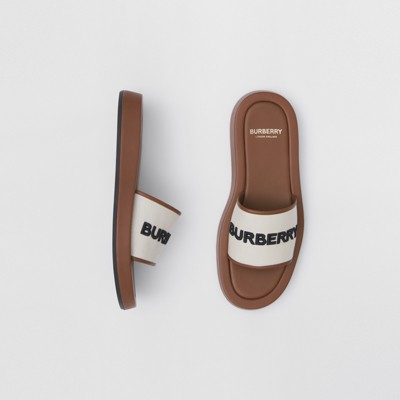 tan slides leather