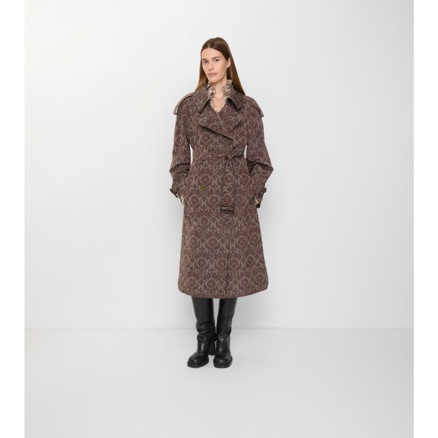 Long Baroque Viscose Blend Fitzrovia Trench Coat