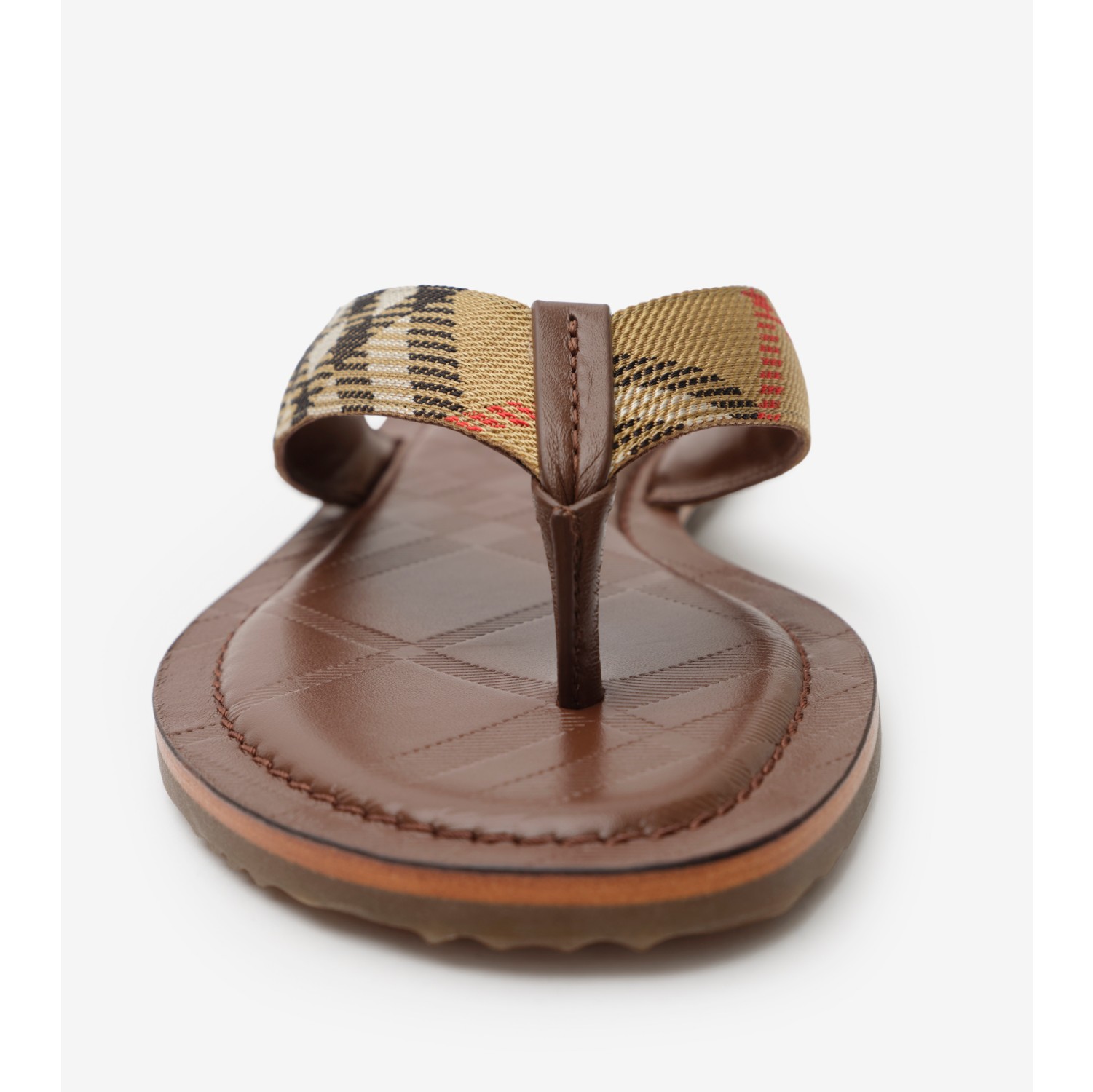 Check Pavilion Sandals in Sand beige - Women | Burberry® Official