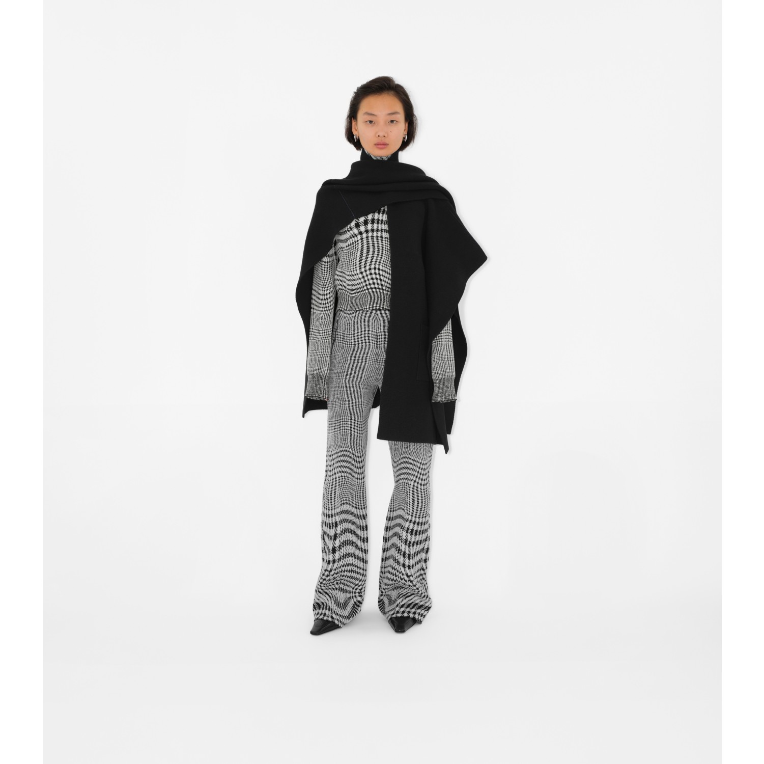 Burberry striped store wool cashmere cape