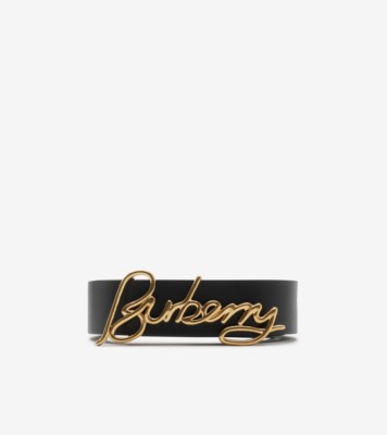Reversible Leather Signature Belt in Black/hazel - Women | Burberry® Official