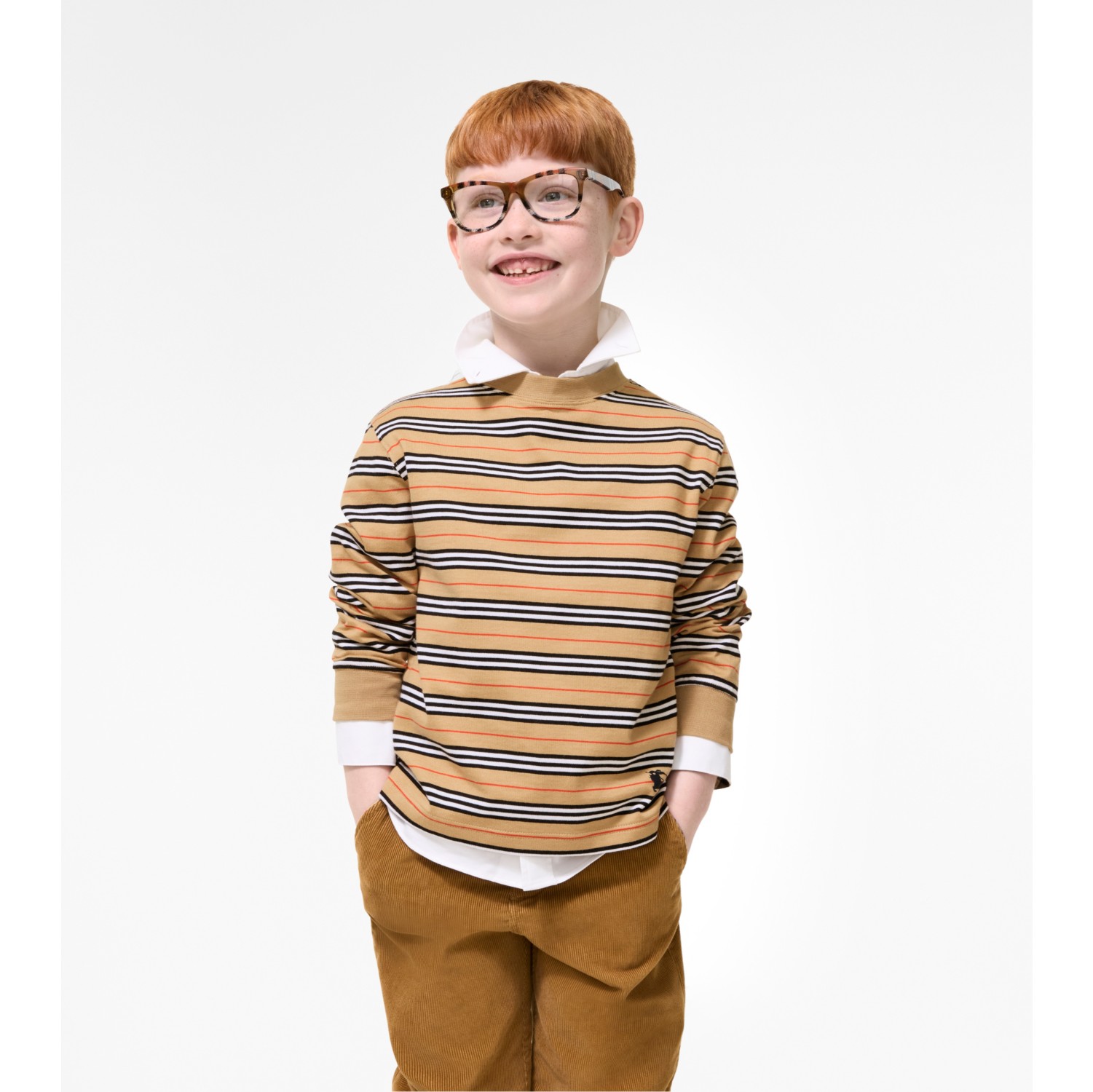 Long-sleeve Icon Stripe Cotton T-shirt