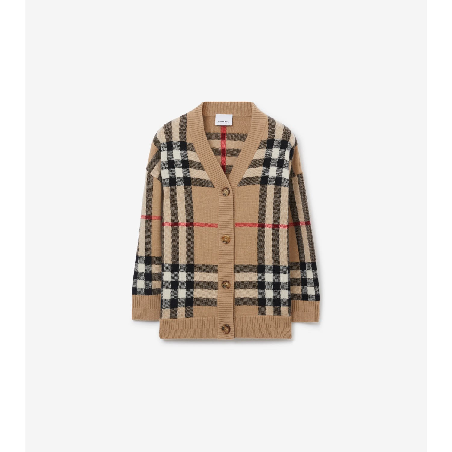 BURBERRY／バーバリー】アーガイ ウールカシミア カーディガン 14-