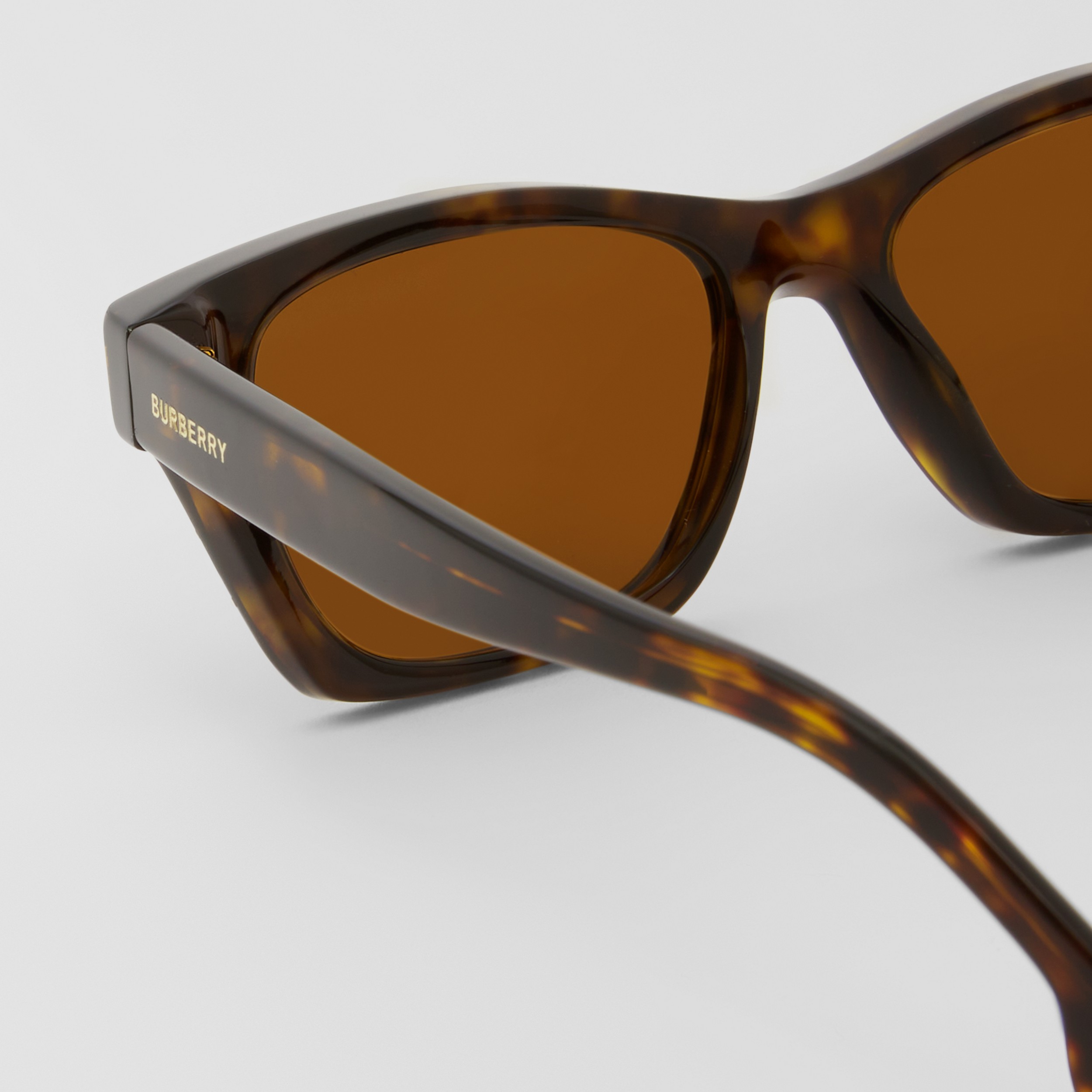 Logo Detail Rectangular Frame Sunglasses in Tortoiseshell - Men | Burberry® Official - 2