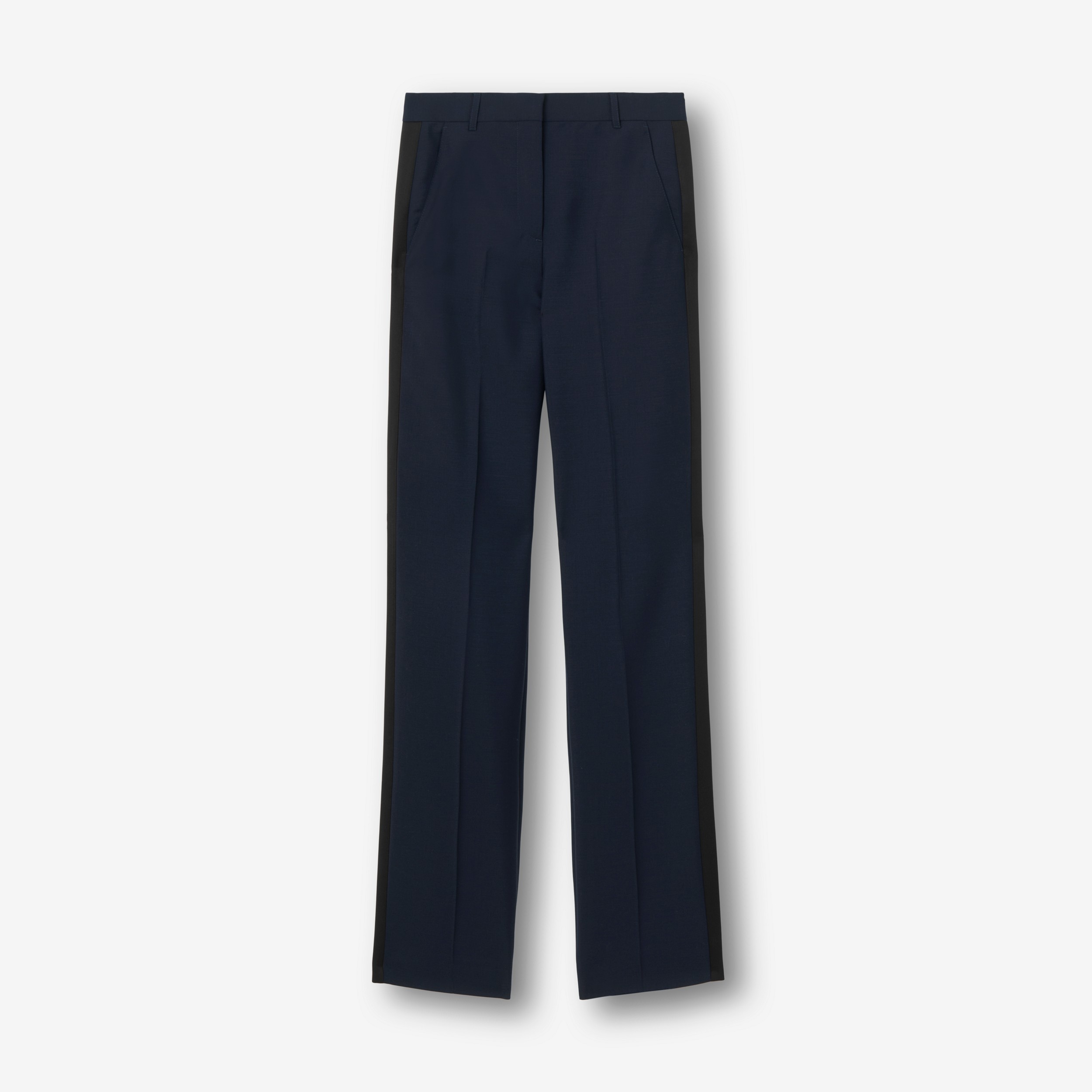 Mohair Wool Tailored Trousers – Exclusive Capsule Collection in Dark Charcoal Blue - Women | Burberry® Official - 1