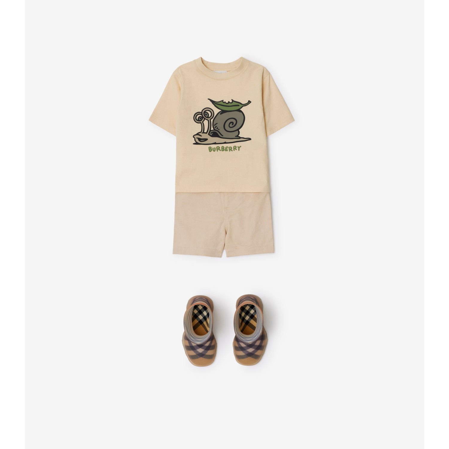 Camiseta de algodão com estampa de caracol