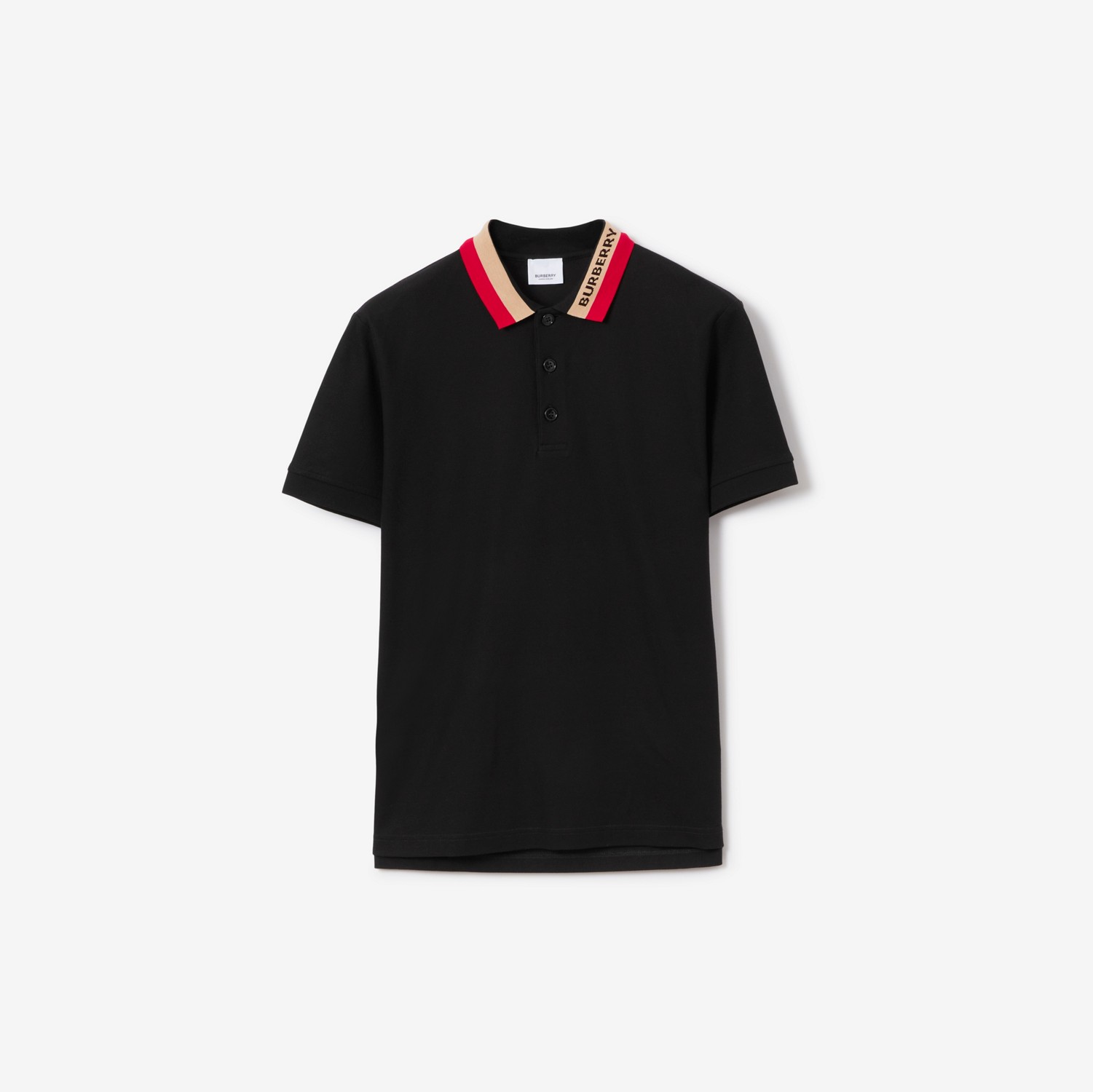 Logo Detail Polo Shirt in Black - Men | Burberry® Official