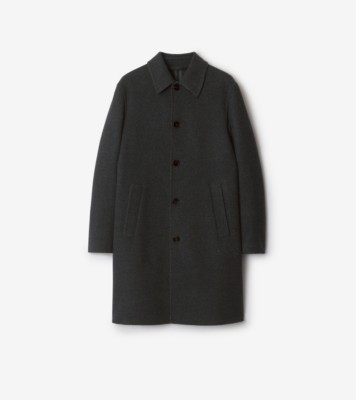 Mid-length Wool Car Coat in Charcoal grey - Men | Burberry® Official