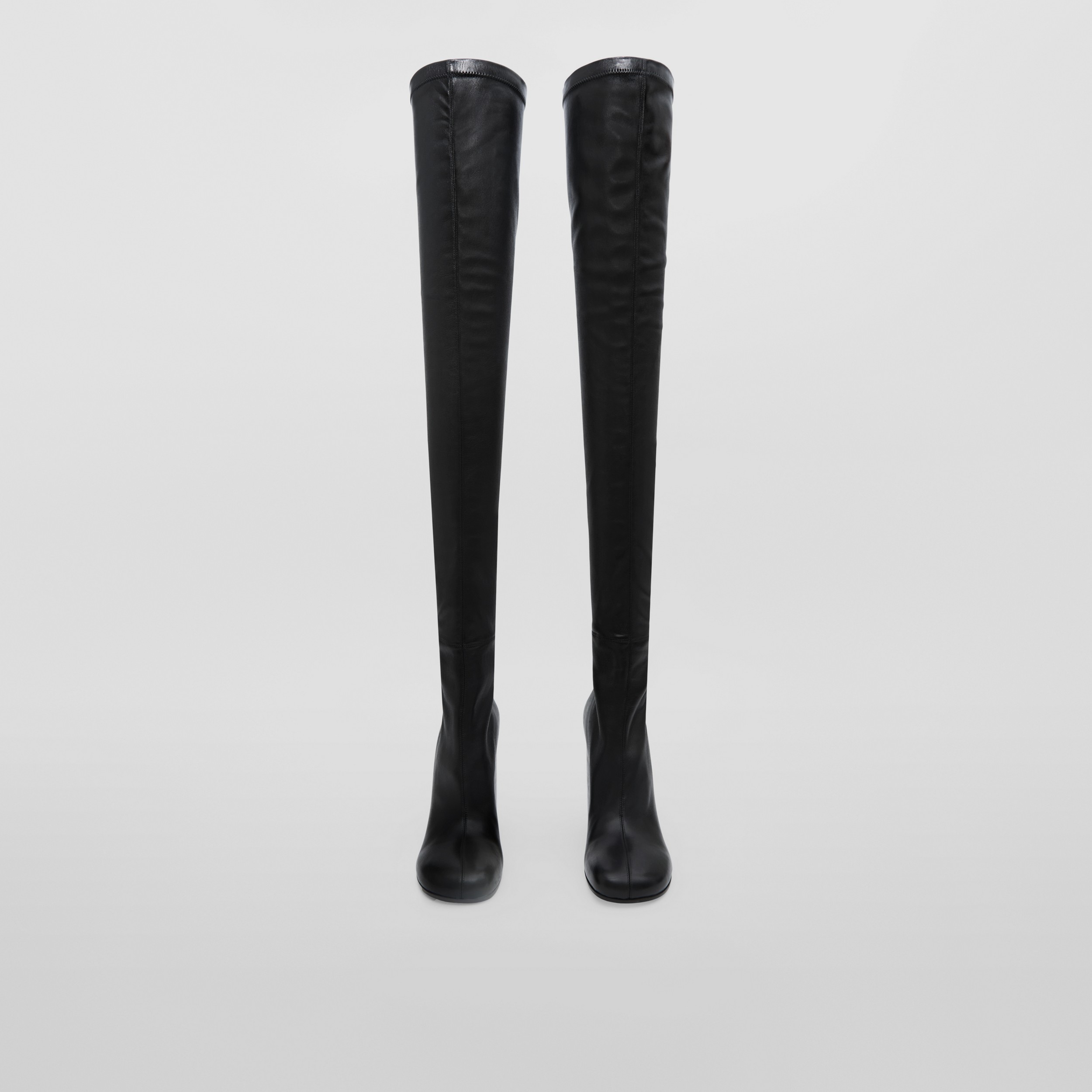 Botas estilo meia de cano alto em couro (Preto) | Burberry® oficial - 4