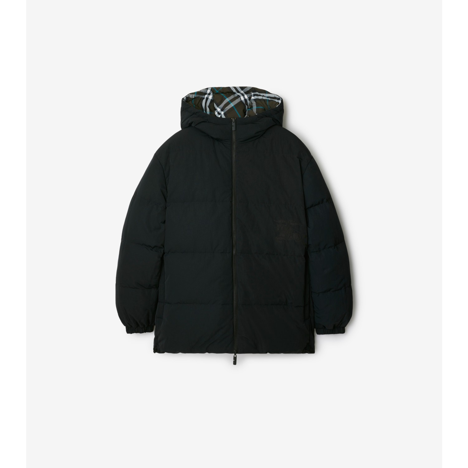 Reversible Check Nylon Puffer Jacket