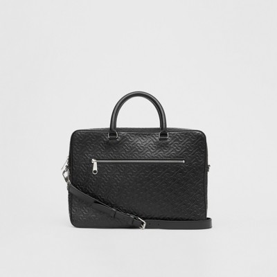 black leather briefcase bag