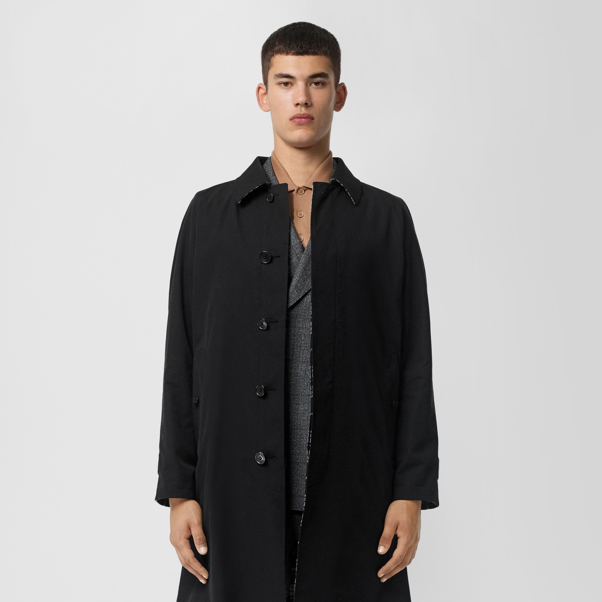 Reversible Wool Cashmere and Cotton Car Coat in Black - Men | Burberry ...