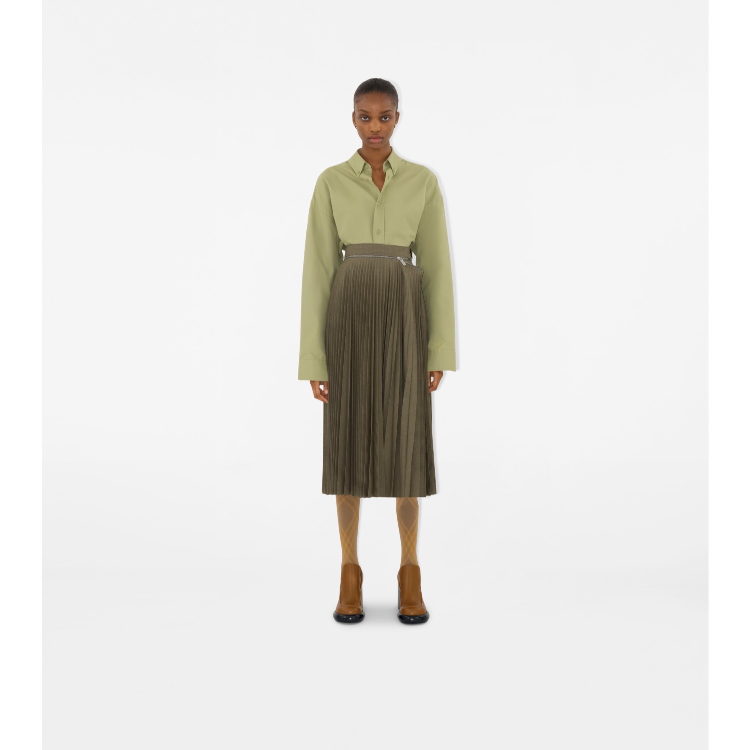 Pleated Wool Skirt