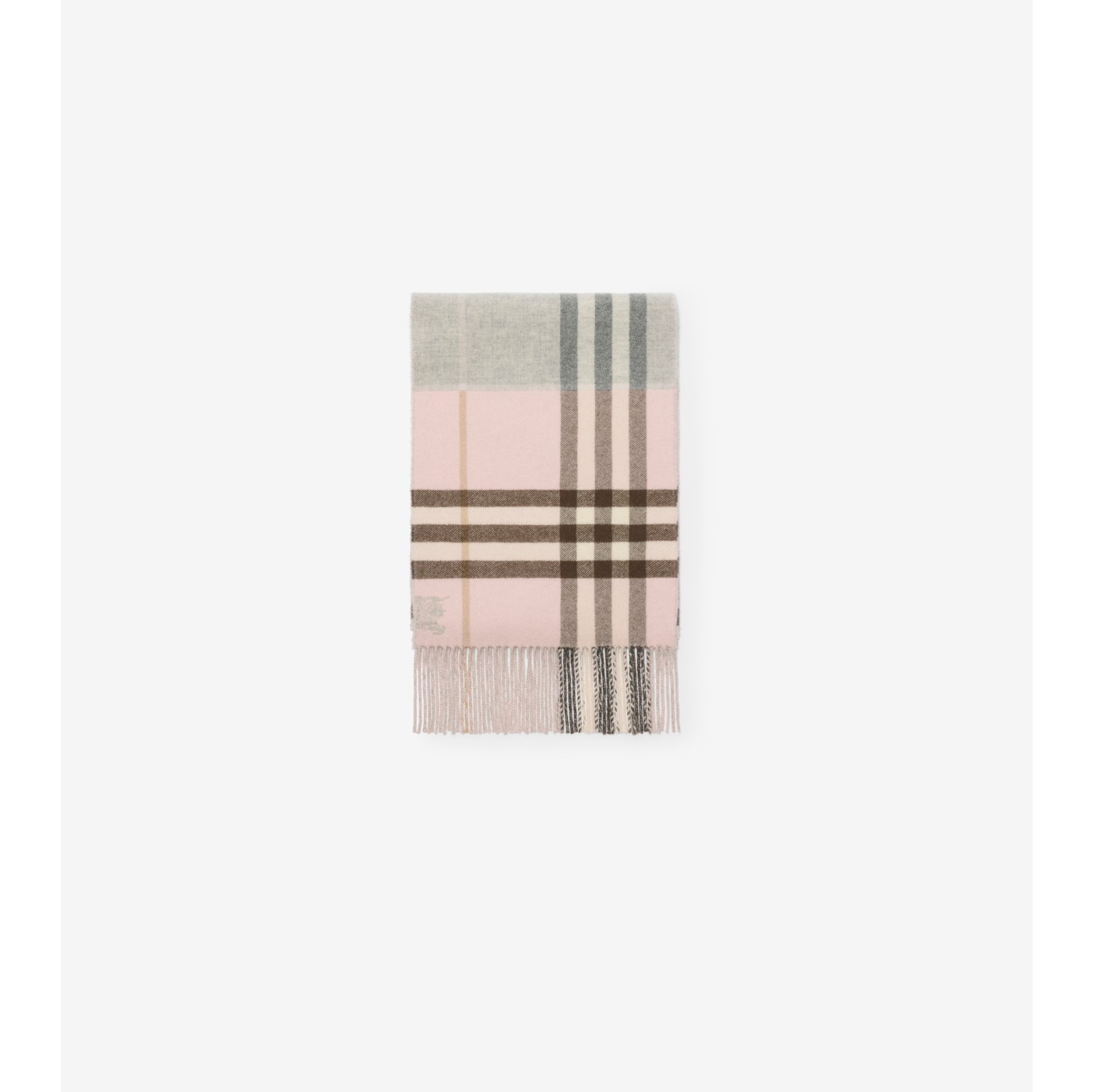 Contrast Check Cashmere Scarf