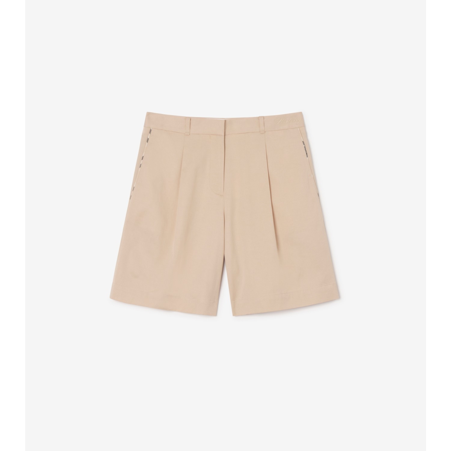 Cotton Blend Tailored Shorts