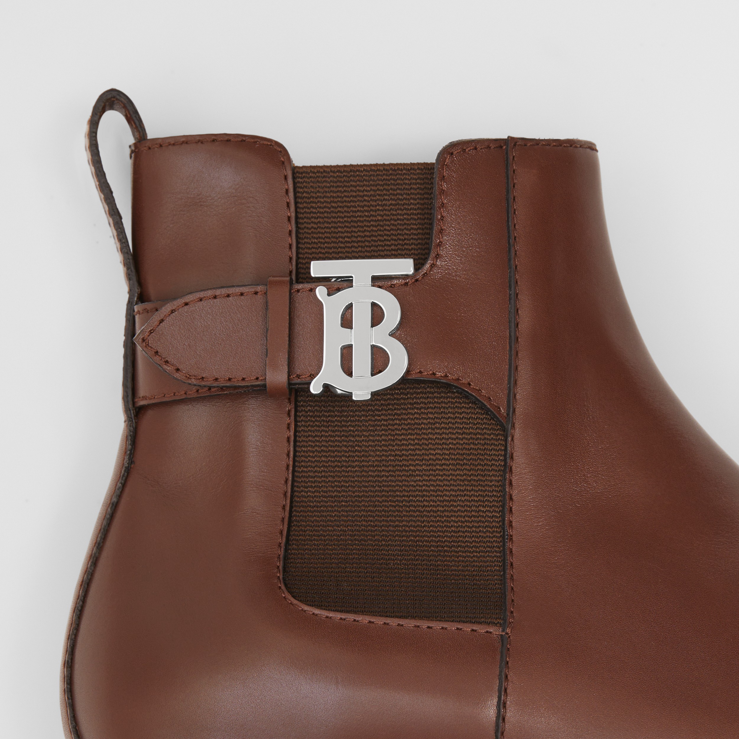 Monogram Motif Leather Chelsea Boots in Tan - Men | Burberry® Official - 2
