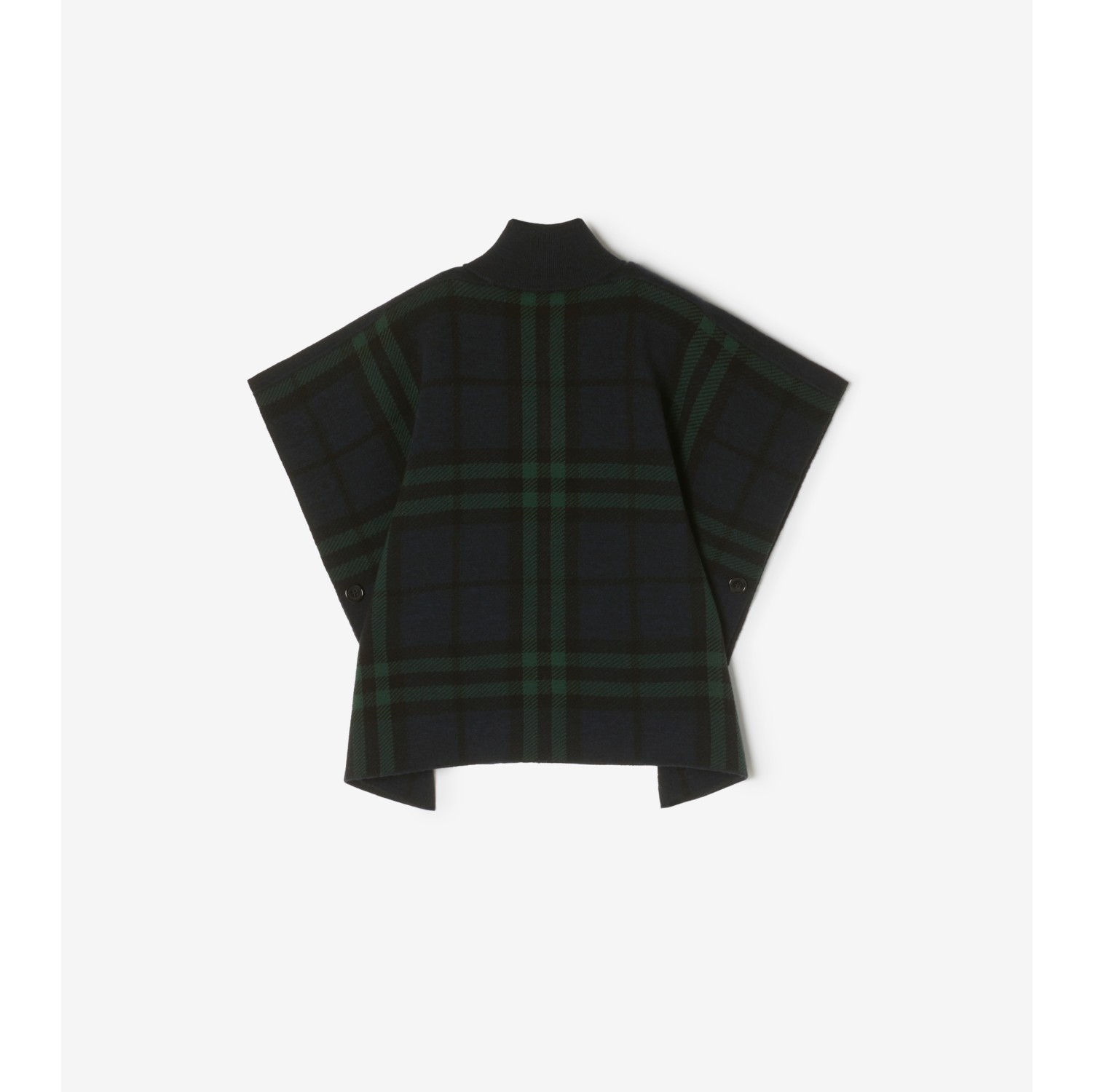 Reversible Check Wool Cape