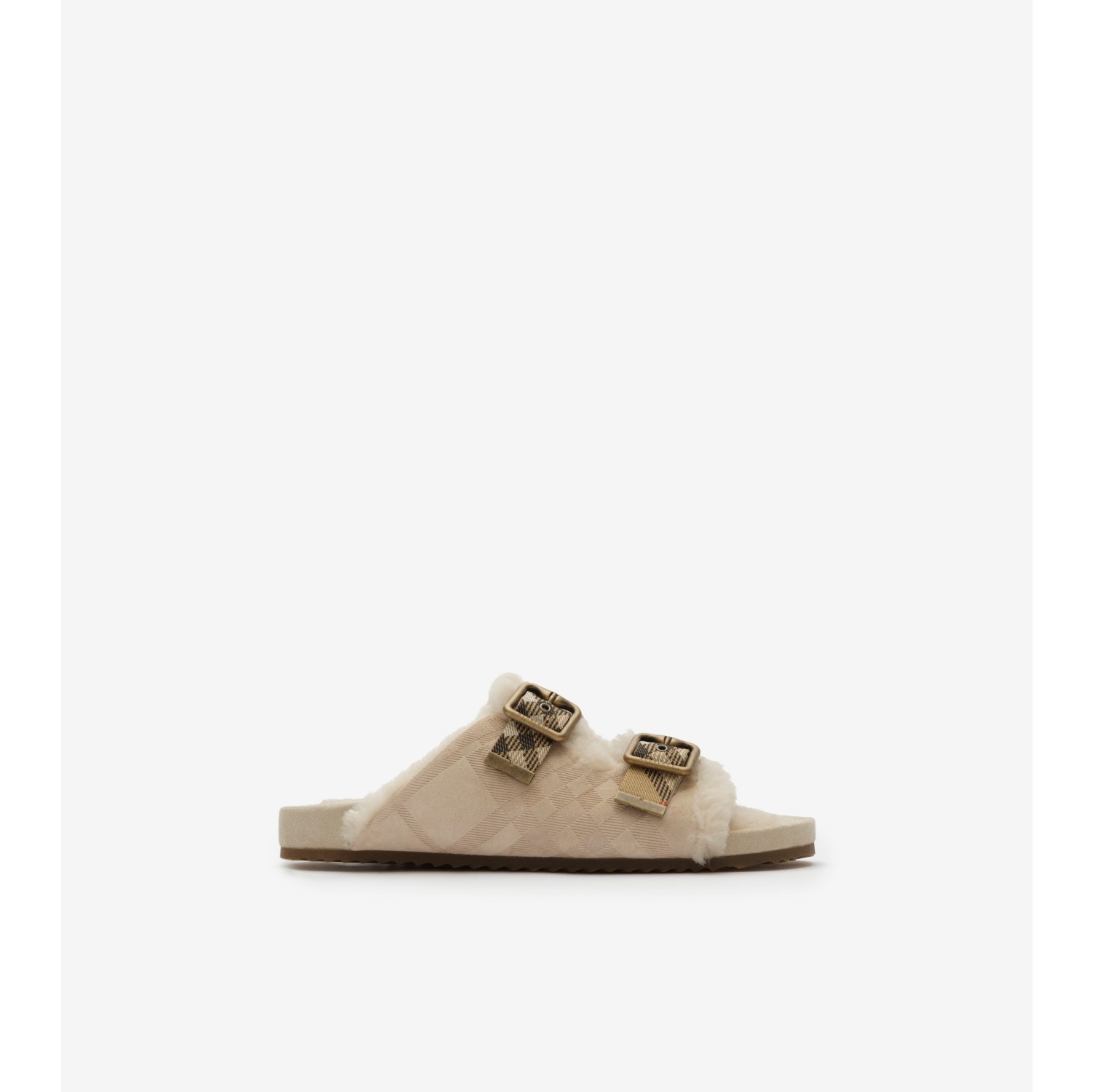 Check Shearling Urchin Sandals