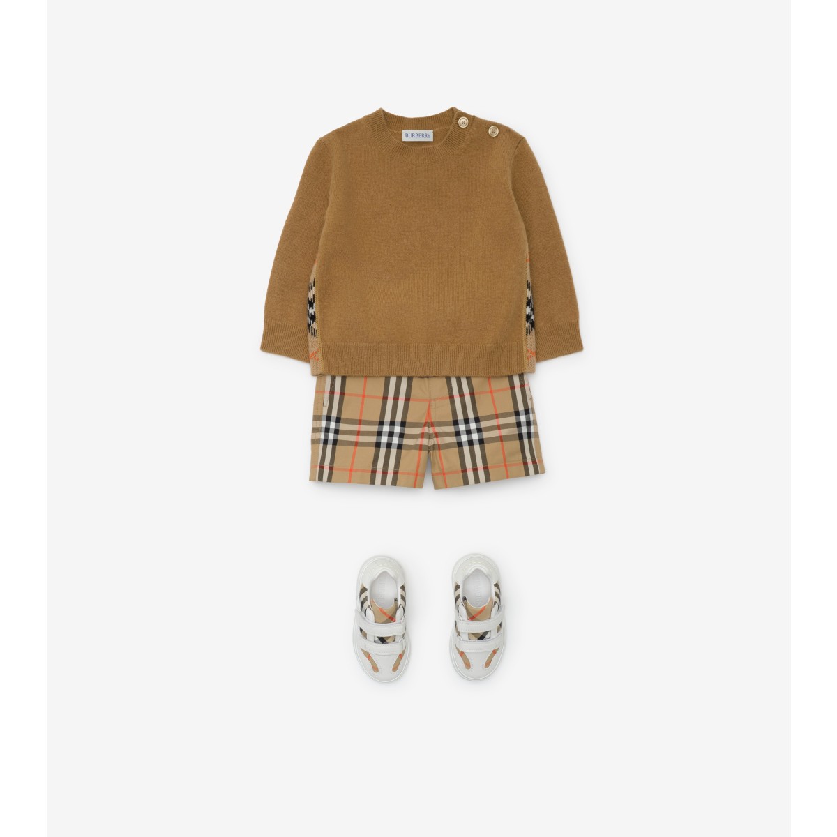  Check Patch Wool Cashmere Sweater