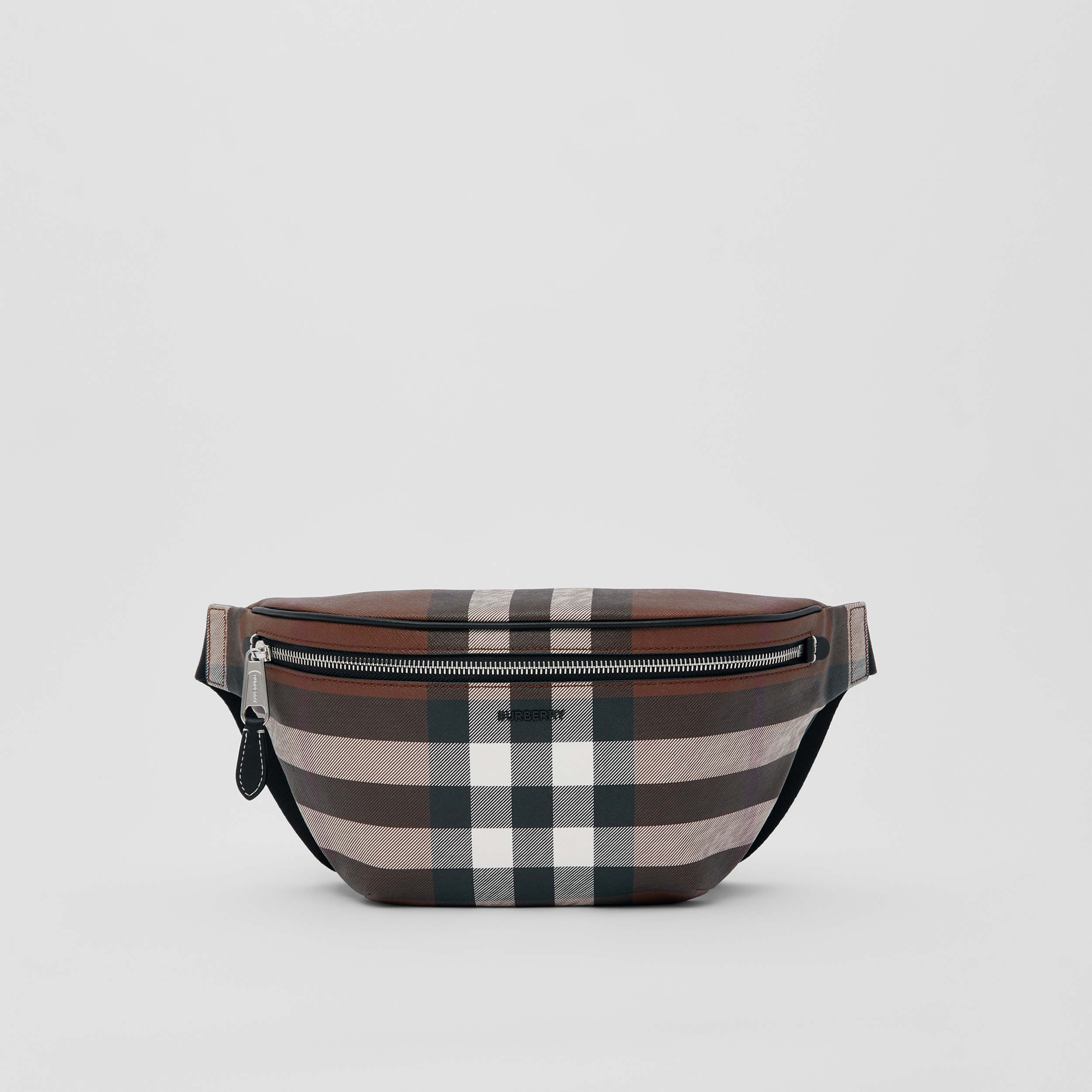 Exaggerated Check Cason Bum Bag in Dark Birch Brown | Burberry® Official - 1