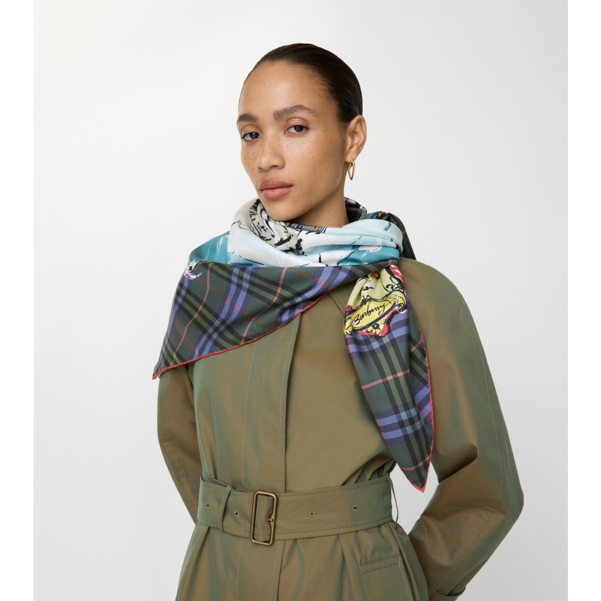  Check Balmoral Silk Scarf